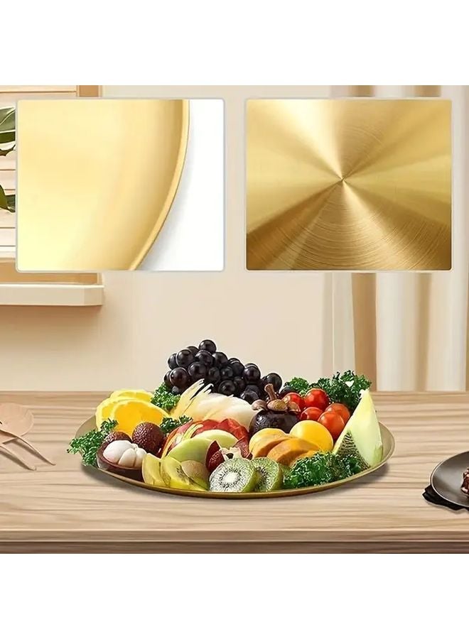 Golden 7 87 بوصة صينية تقديم من الفولاذ المقاوم للصدأ للبيتزا والحلويات والستيك والتجمعات العطلية - Image 5